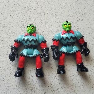Vintage 2001 Fisher-Price Goblin's Dungeon Goblin Green Face 2" Tall Toy Figure
